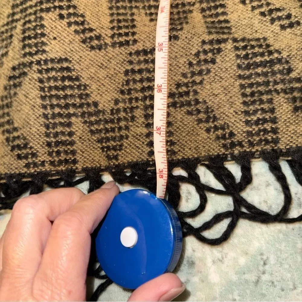 Michael Kors Black and Brown Patterned Scarf